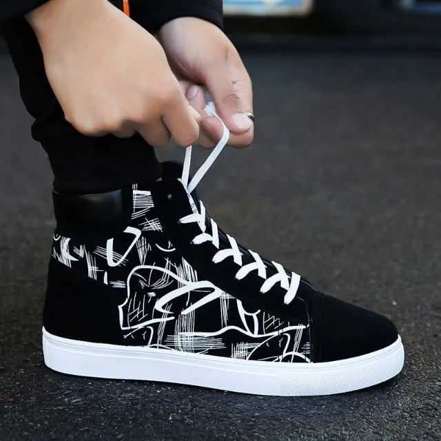 Abstract Canvas Sneakers