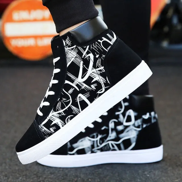 Abstract Canvas Sneakers