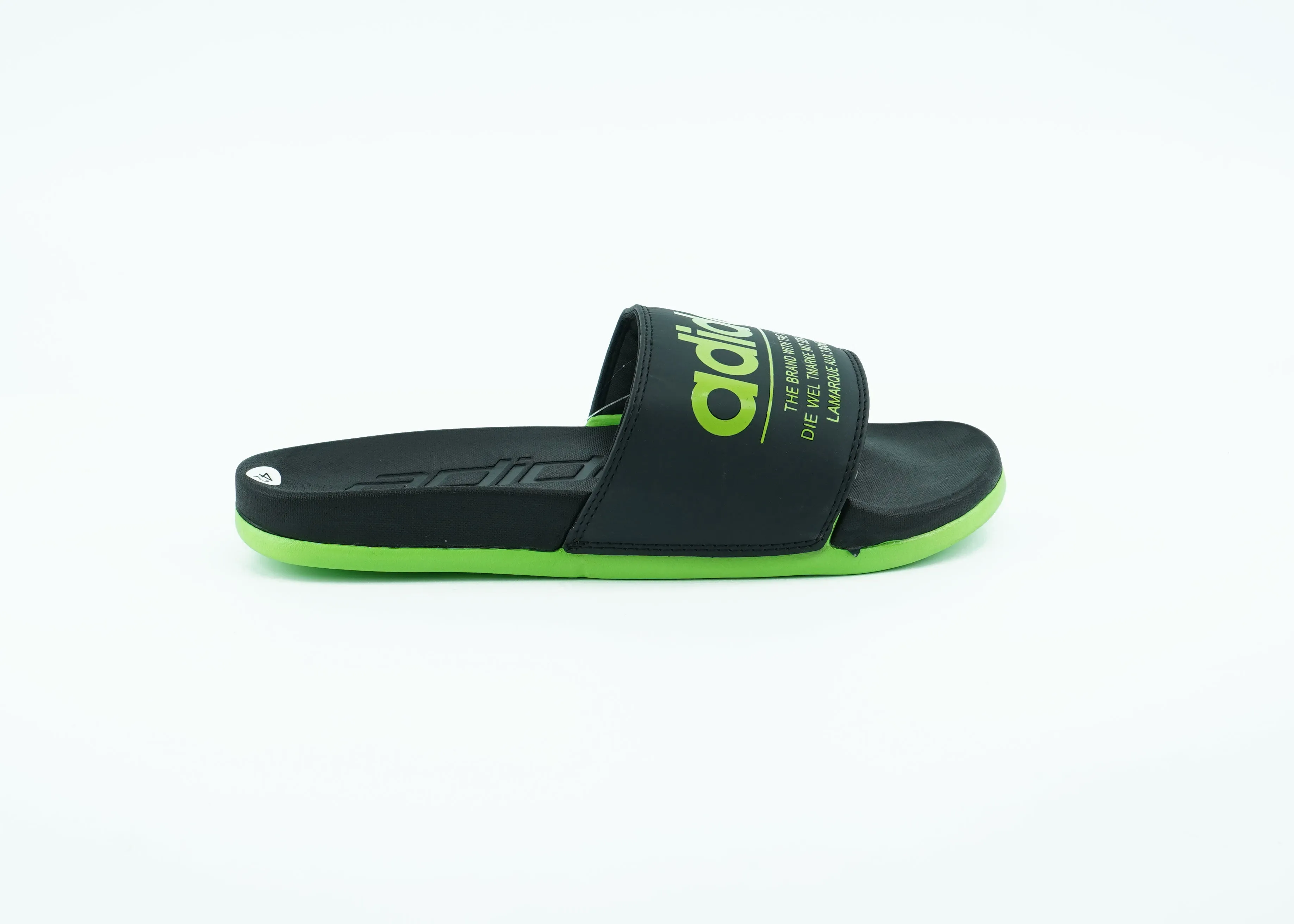 adidas slides for men with golden logo