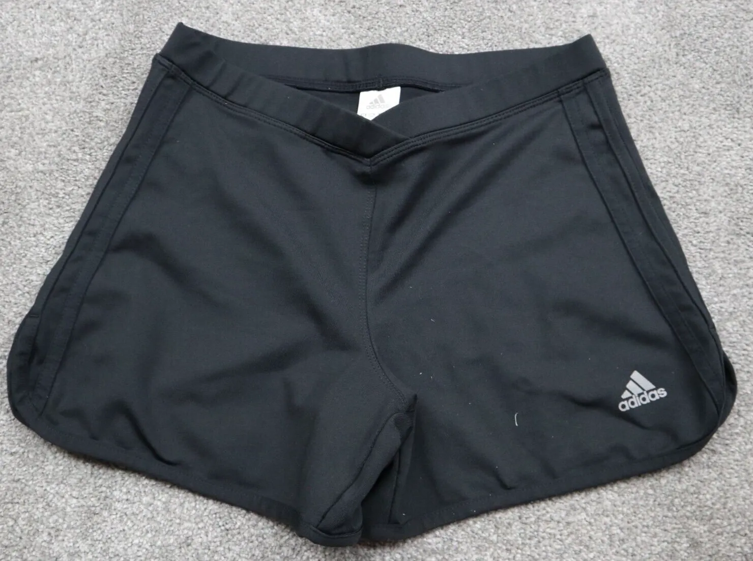 Adidas Womens Activewear Athletics Shorts Mid Rise Black Large CLIMALITE Shorts