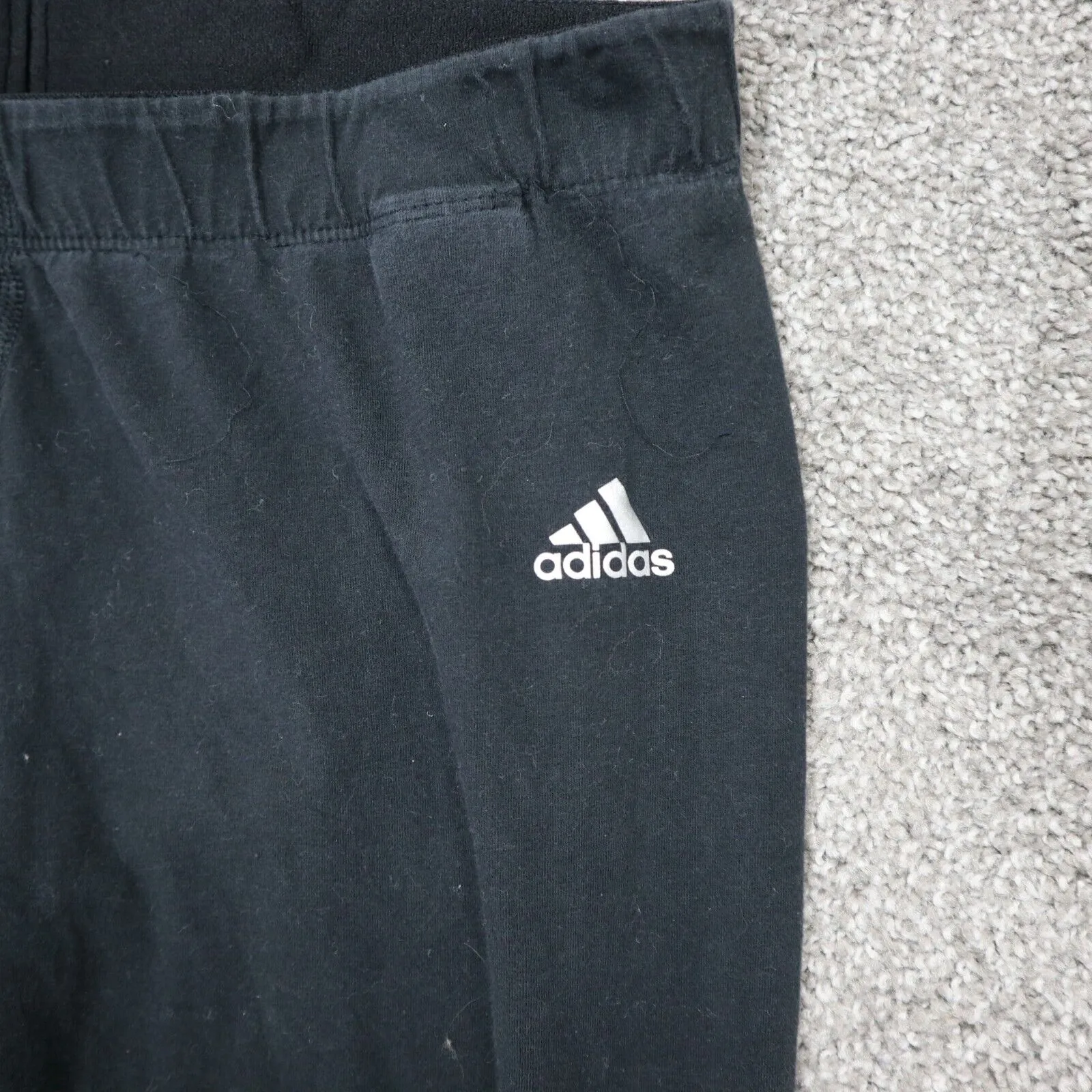 Adidas Womens Activewear Jegging Legging Pants Elastic Waist Logo Black Size L