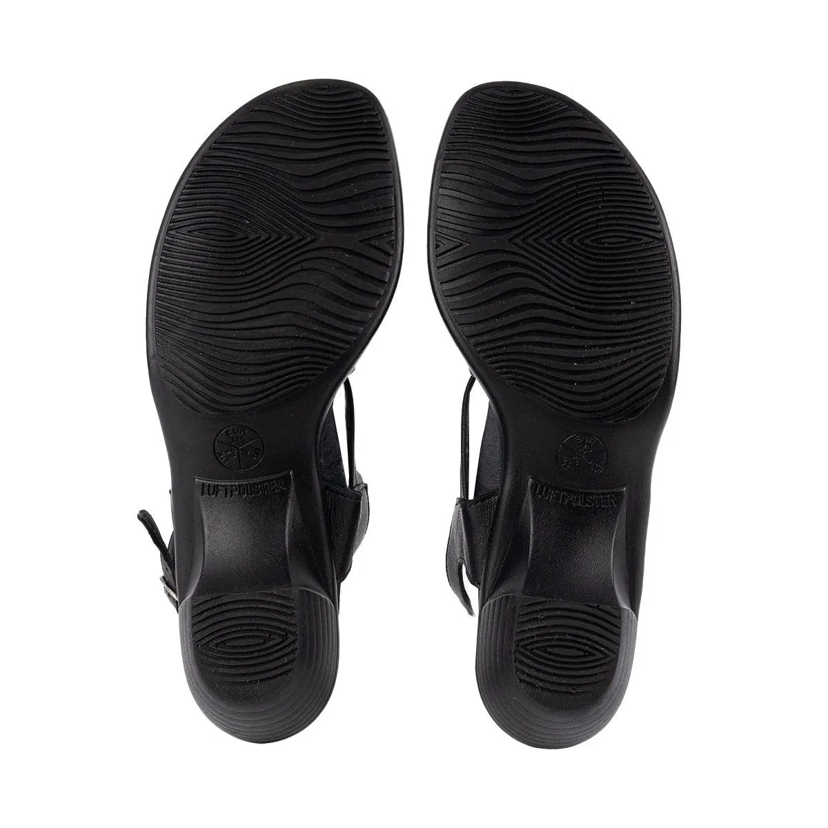 Ara Strap Mid-Heel Sandals Leather Black Colour For Women