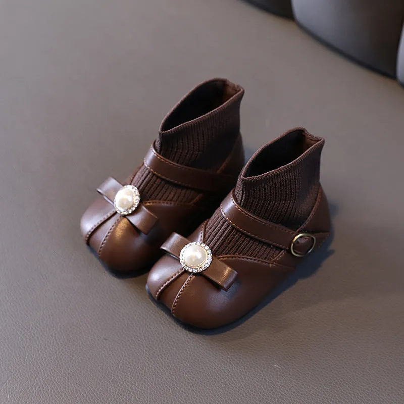 Baby Girl Soft-soled Flying Woven Breathable Shoes