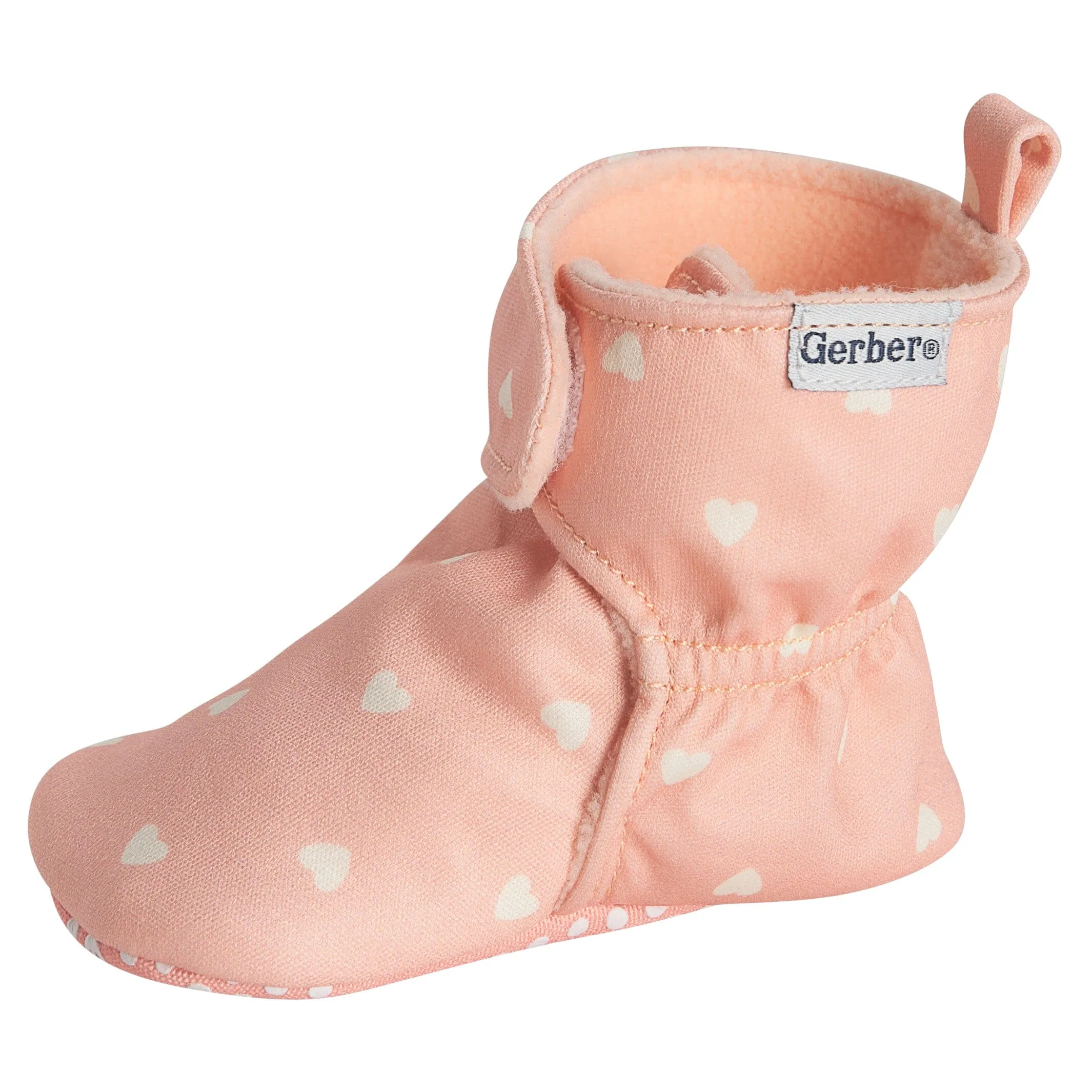 Baby Girls Pink Hearts Soft Booties