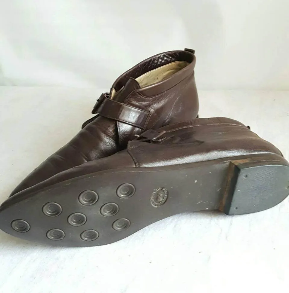 Bally Leather  Gatsby Booties Brown, sz. 8 1/2