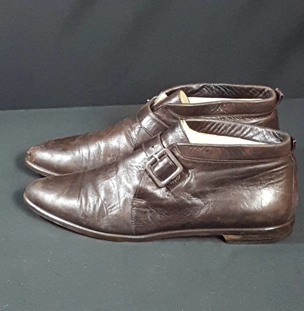 Bally Leather  Gatsby Booties Brown, sz. 8 1/2