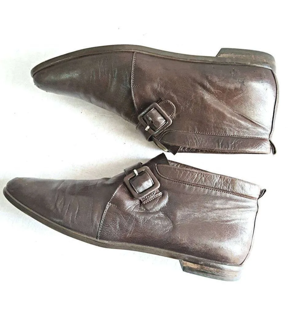 Bally Leather  Gatsby Booties Brown, sz. 8 1/2