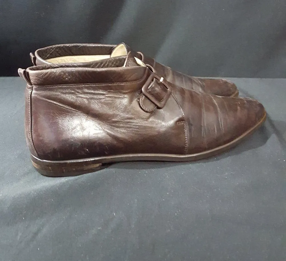 Bally Leather  Gatsby Booties Brown, sz. 8 1/2