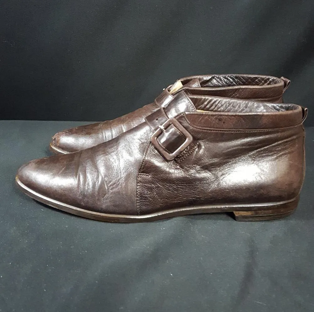 Bally Leather  Gatsby Booties Brown, sz. 8 1/2