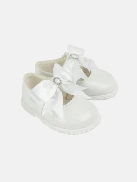 Baypods Girls Diamanté Hard Soled Shoe - White