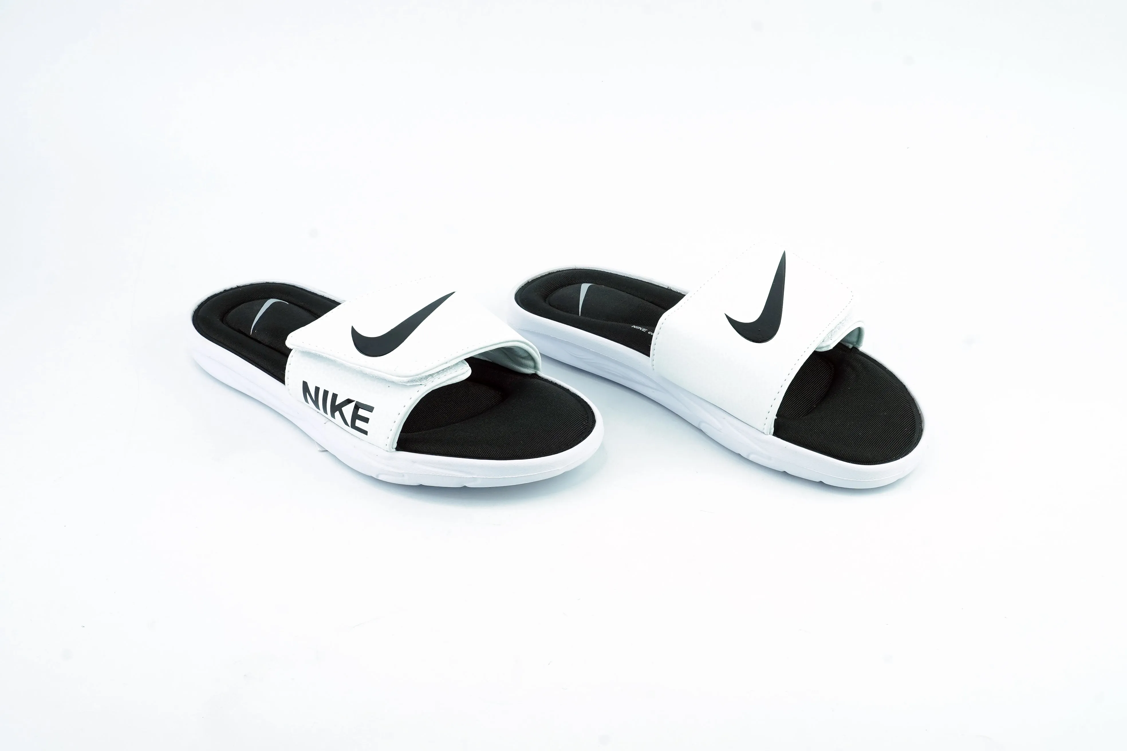 Black and White Nike Trendy Slippers For Men