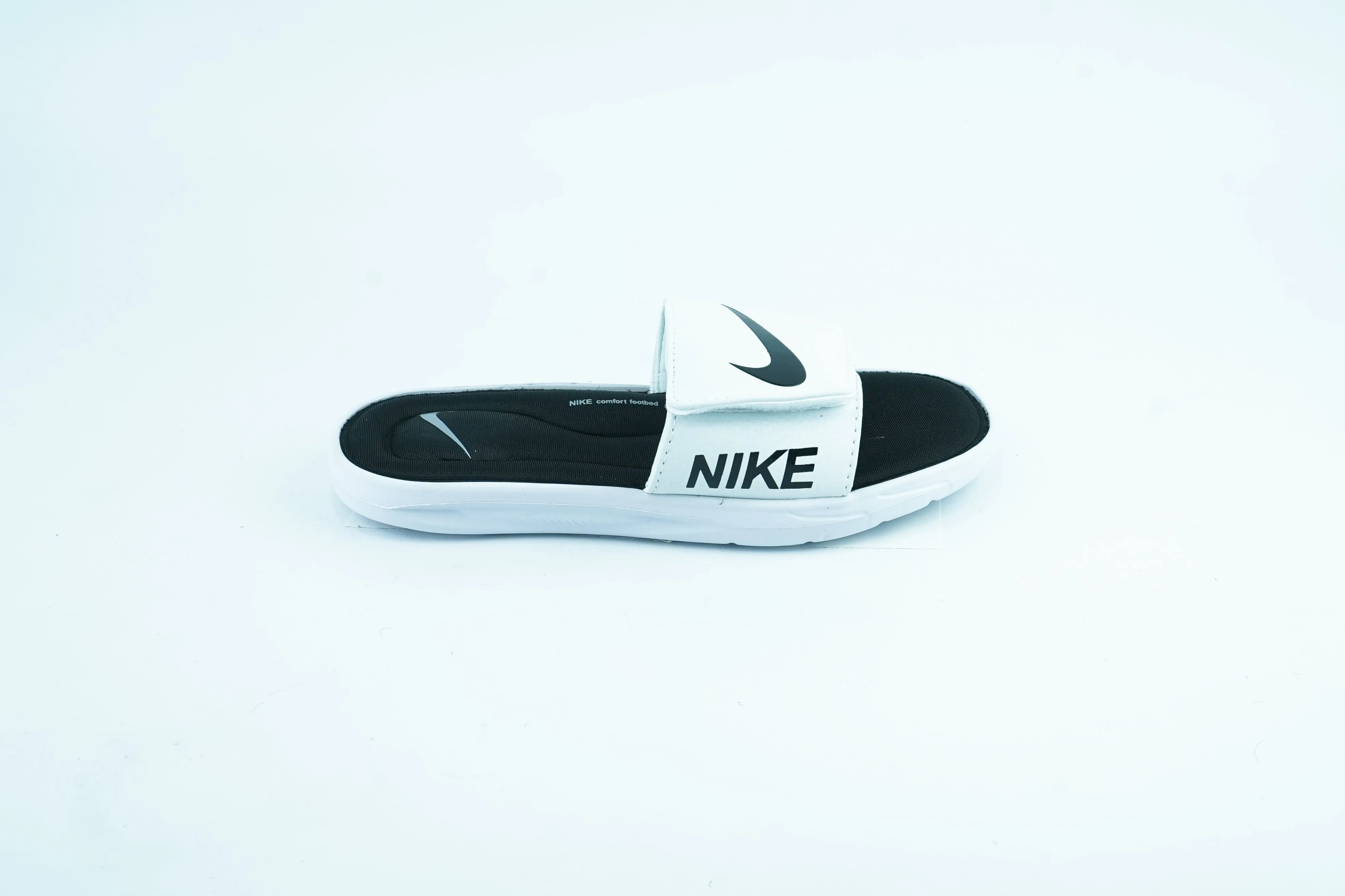 Black and White Nike Trendy Slippers For Men