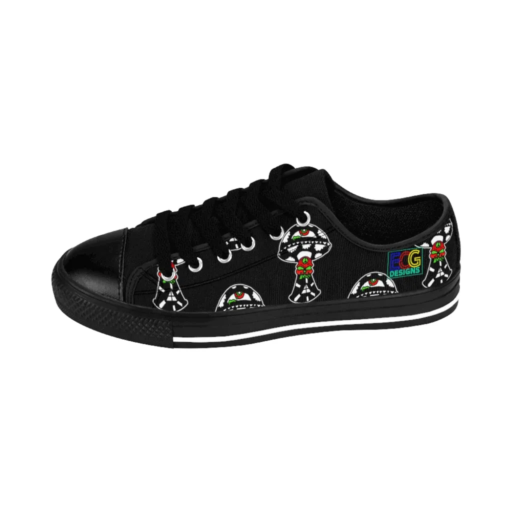 Black and White Skull Shroom Men's Sneakers