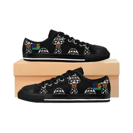 Black and White Skull Shroom Men's Sneakers