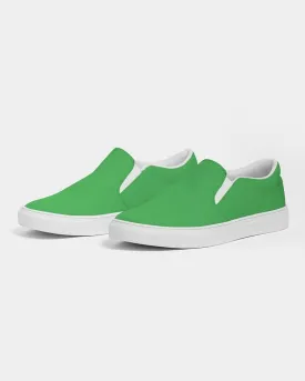 Bright Green Slip-On Canvas Sneakers | Women's | Bright Pure Green | C75M0Y100K0