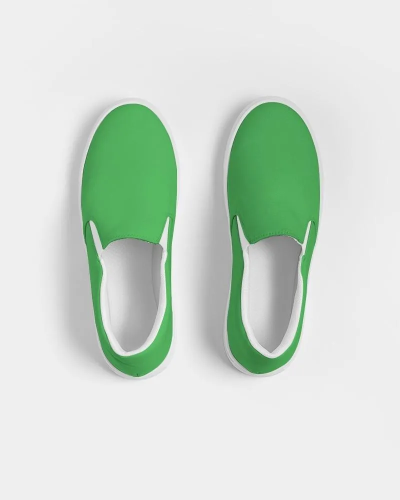 Bright Green Slip-On Canvas Sneakers | Women's | Bright Pure Green | C75M0Y100K0