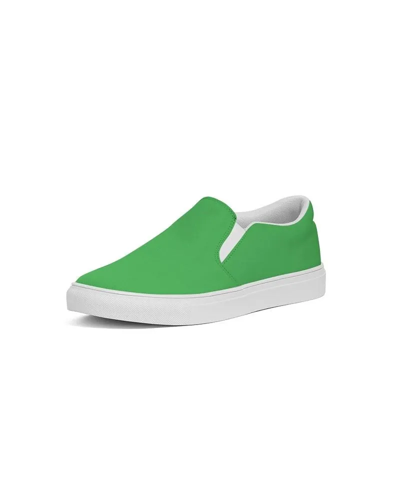 Bright Green Slip-On Canvas Sneakers | Women's | Bright Pure Green | C75M0Y100K0