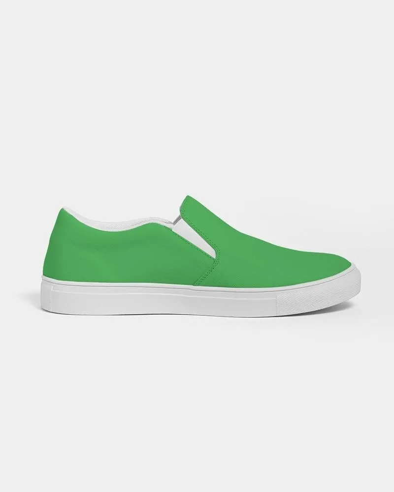 Bright Green Slip-On Canvas Sneakers | Women's | Bright Pure Green | C75M0Y100K0