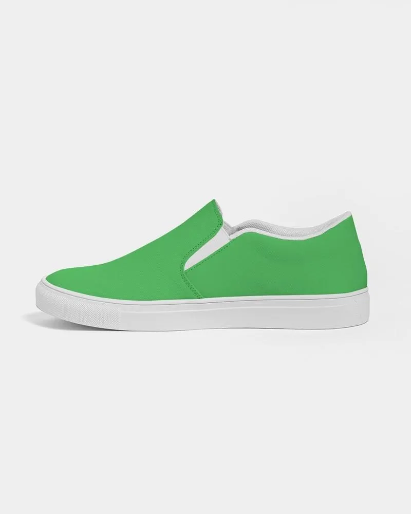 Bright Green Slip-On Canvas Sneakers | Women's | Bright Pure Green | C75M0Y100K0