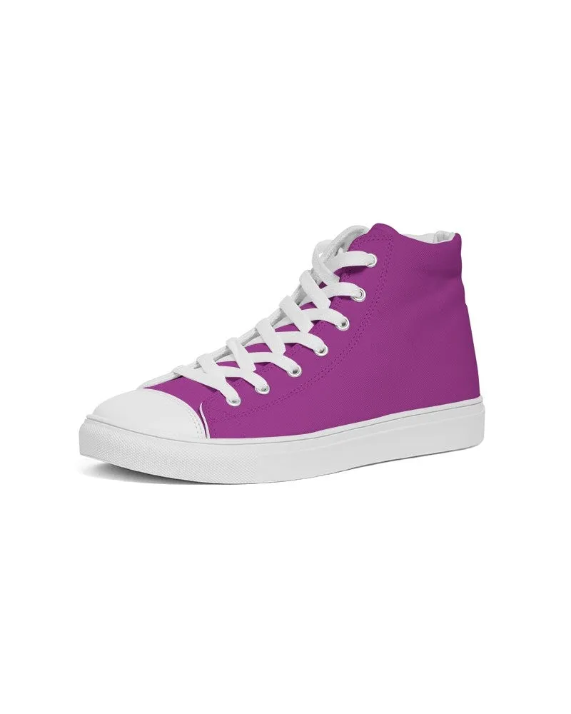 Bright Purple Men's High-top Canvas Sneakers | Men's | Bright Pure Purple | C38M100Y0K0