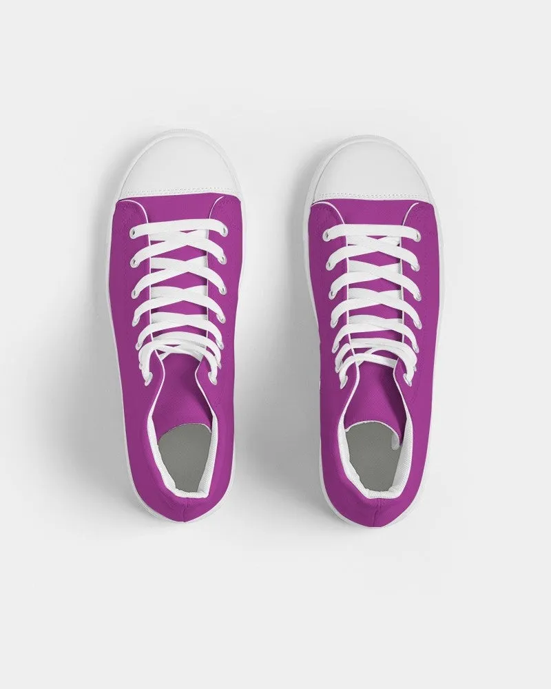 Bright Purple Men's High-top Canvas Sneakers | Men's | Bright Pure Purple | C38M100Y0K0