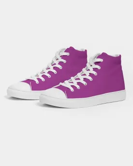 Bright Purple Men's High-top Canvas Sneakers | Men's | Bright Pure Purple | C38M100Y0K0