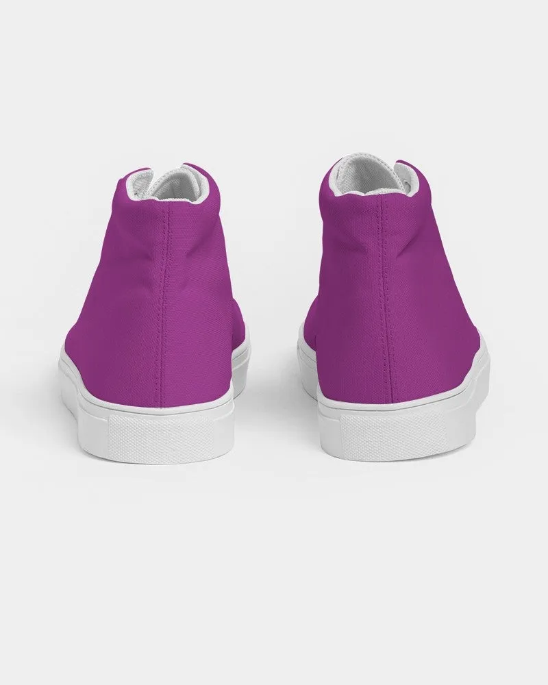 Bright Purple Men's High-top Canvas Sneakers | Men's | Bright Pure Purple | C38M100Y0K0