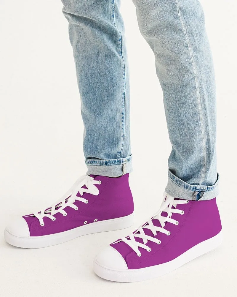 Bright Purple Men's High-top Canvas Sneakers | Men's | Bright Pure Purple | C38M100Y0K0