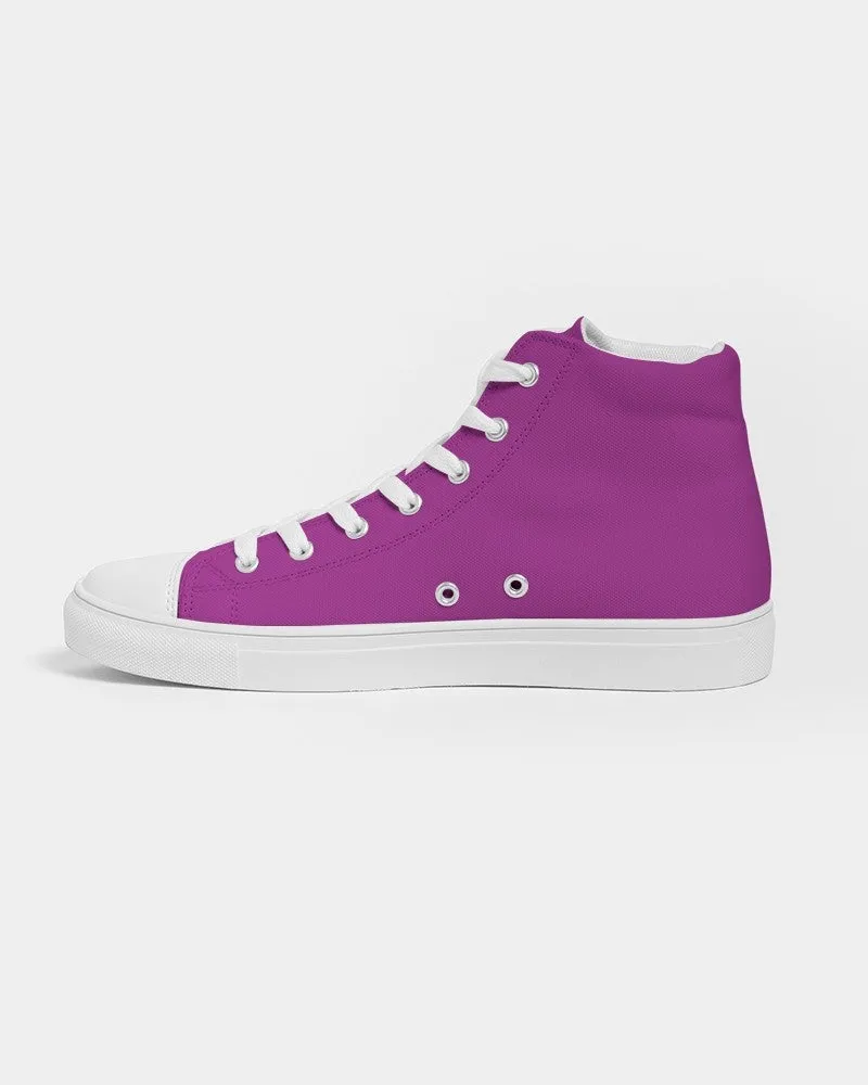 Bright Purple Men's High-top Canvas Sneakers | Men's | Bright Pure Purple | C38M100Y0K0