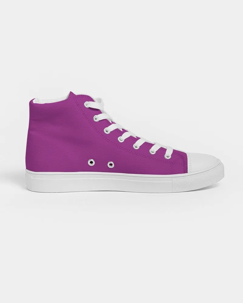 Bright Purple Men's High-top Canvas Sneakers | Men's | Bright Pure Purple | C38M100Y0K0