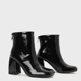 British Style Chunky Square Toe Mid-calf Boots