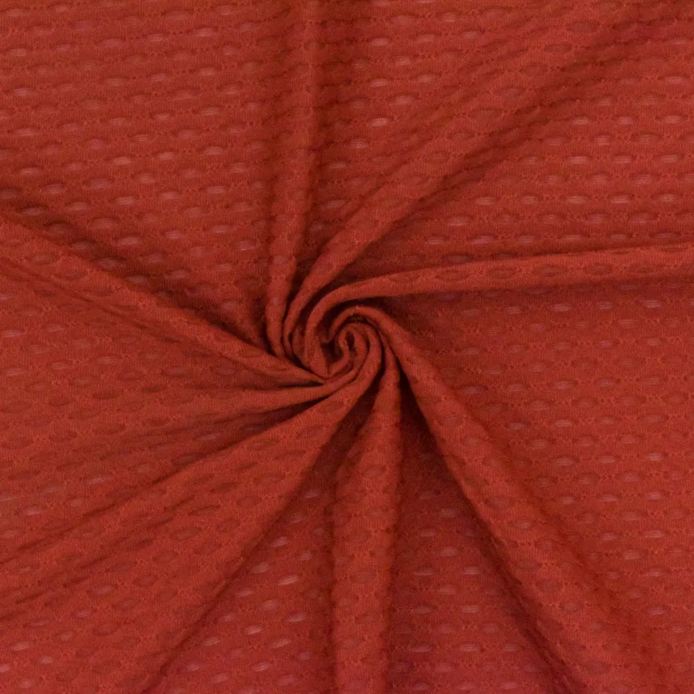 Burnt Orange Famous Maker Stretch 3D Mesh Yoga Activewear Fabric