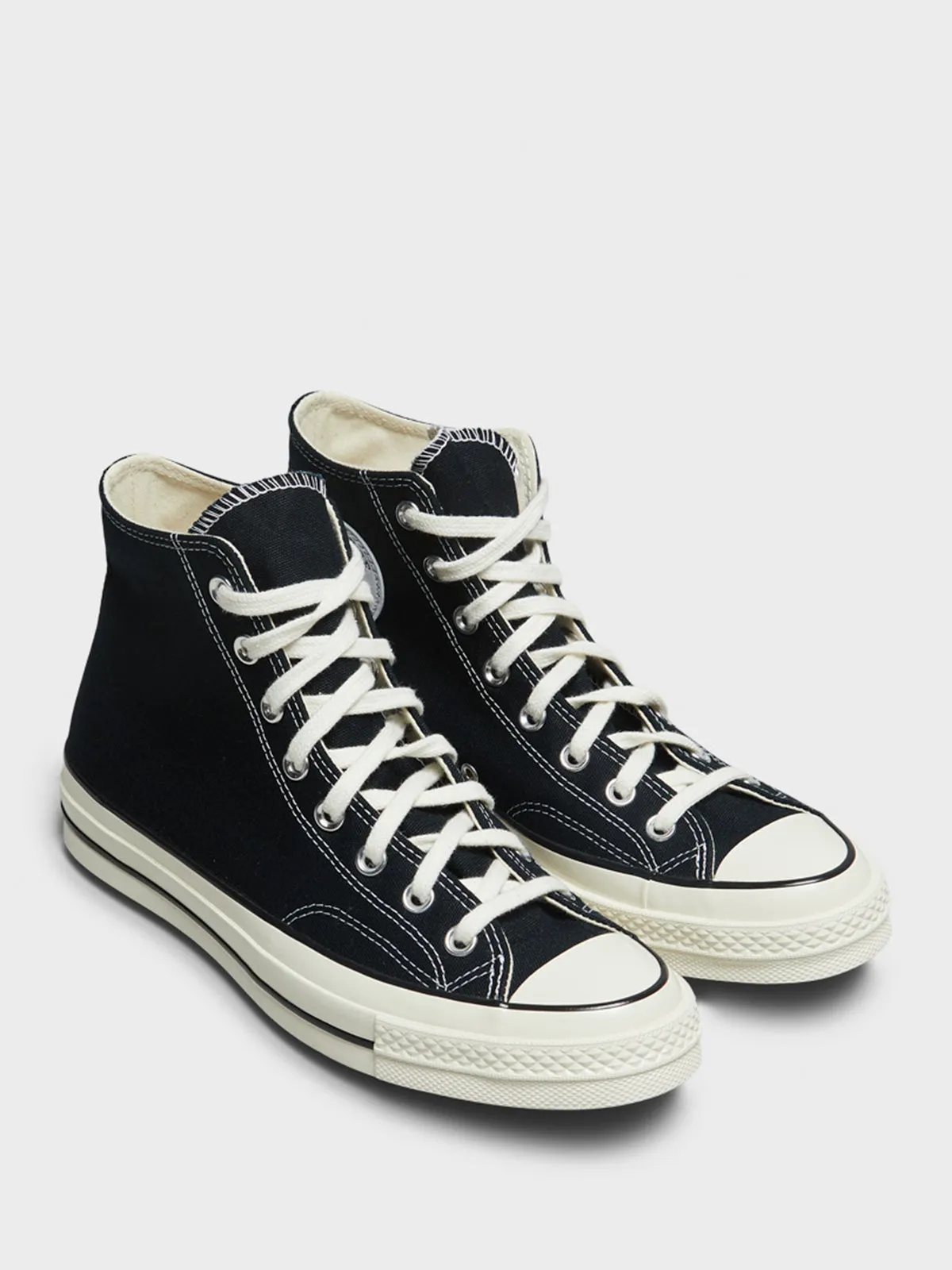 Chuck 70 High Top Canvas Sneakers in Black/Egret