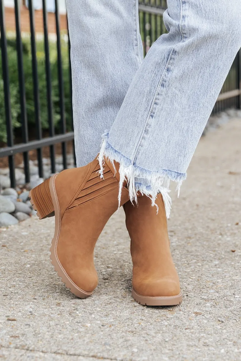 Cognac Wisely Heeled Bootie - FINAL SALE