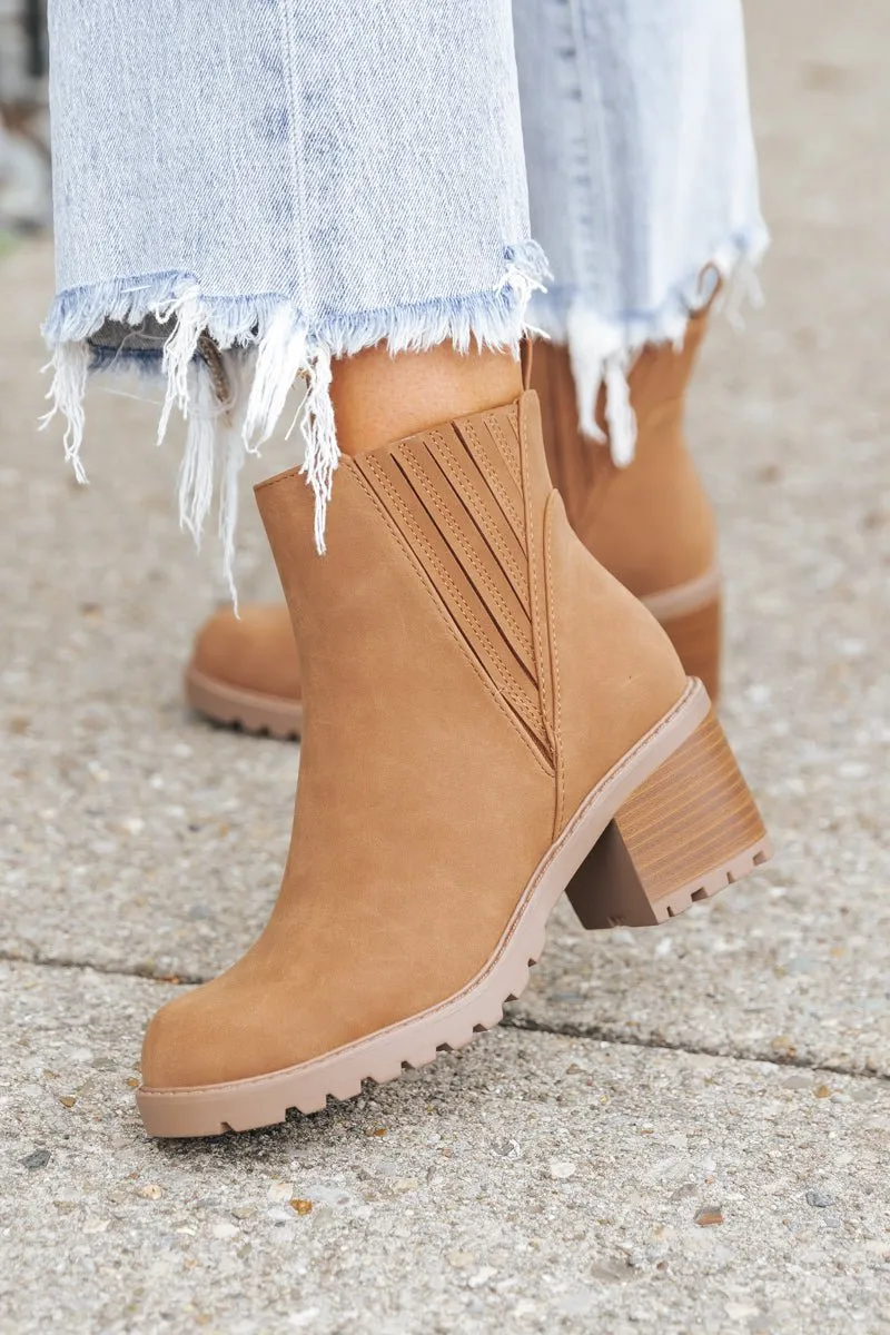 Cognac Wisely Heeled Bootie - FINAL SALE