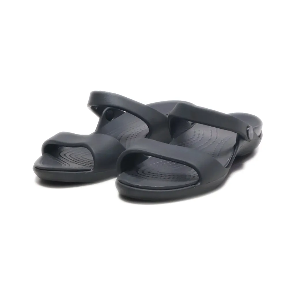 Crocs Cleo V Flat Sandals Rubber Black Colour For Women