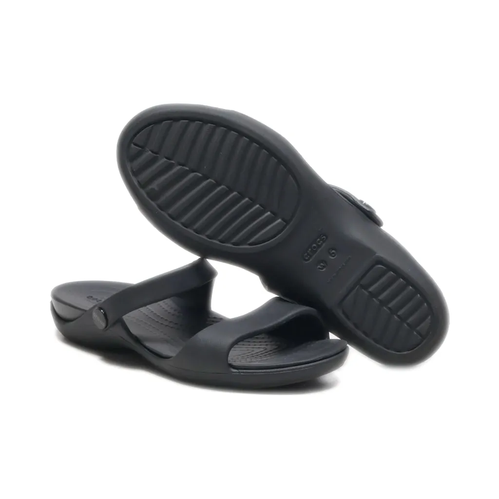 Crocs Cleo V Flat Sandals Rubber Black Colour For Women