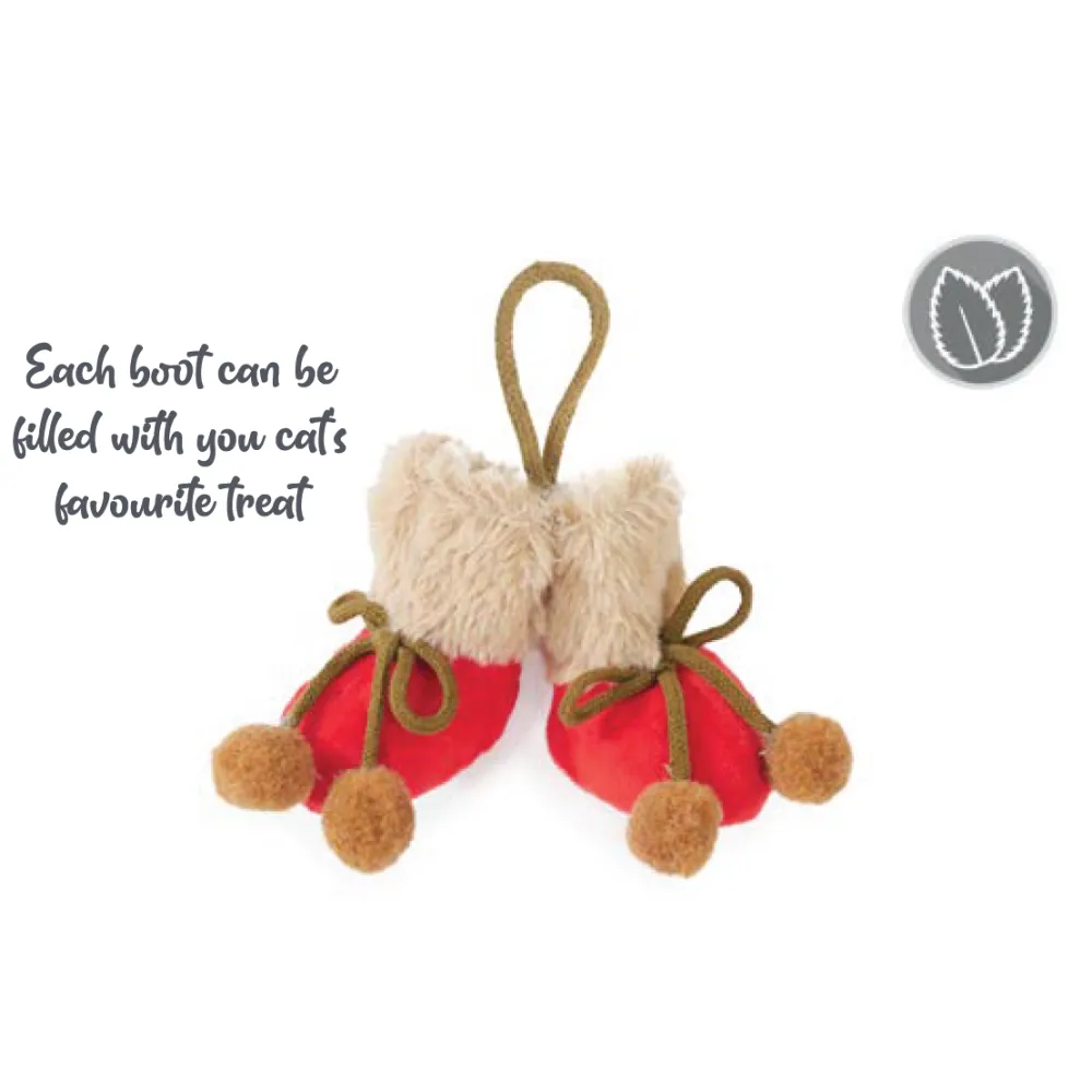 Cupid & Comet Christmas Cat - Catnip Booties