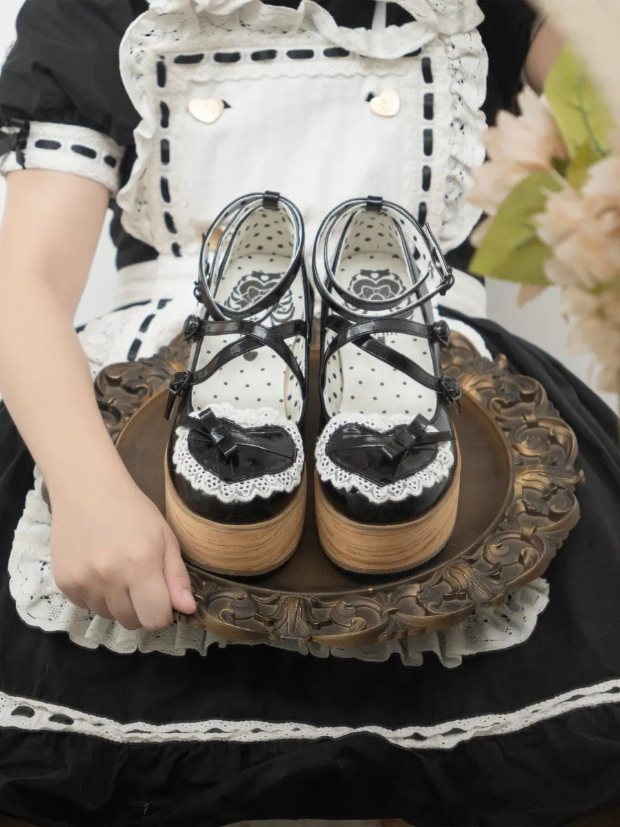 Cute Japanese style light lolita shoes/thick-soled shoes