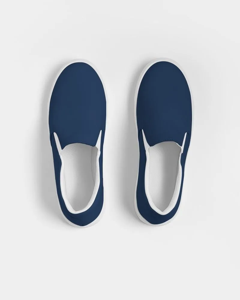 Dark Blue Slip-On Canvas Sneakers | Women's | Dark Pure Blue | C100M50Y0K80