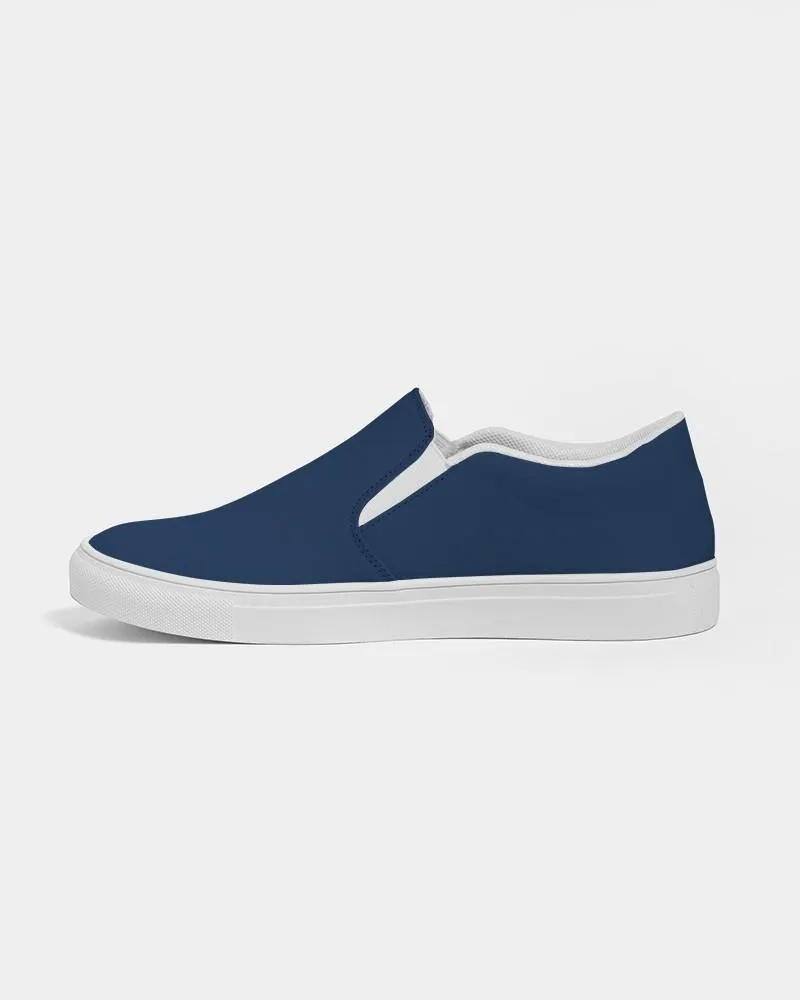 Dark Blue Slip-On Canvas Sneakers | Women's | Dark Pure Blue | C100M50Y0K80