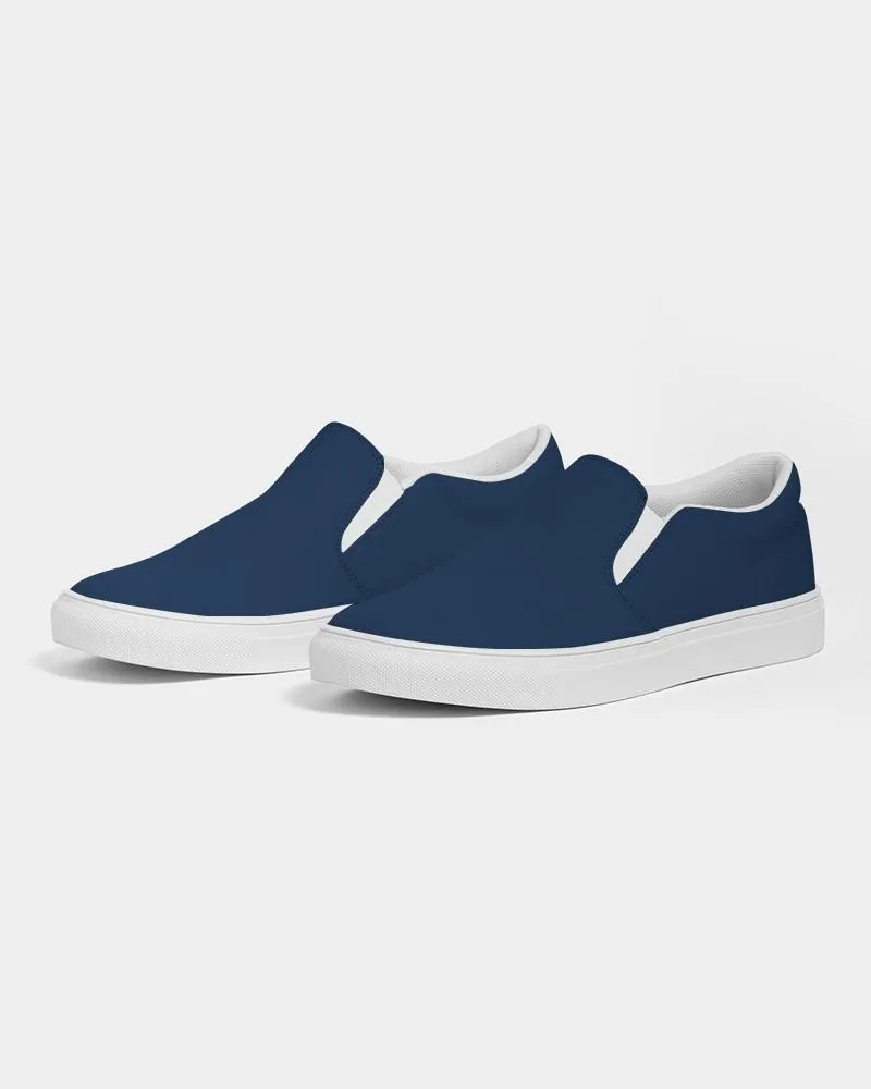 Dark Blue Slip-On Canvas Sneakers | Women's | Dark Pure Blue | C100M50Y0K80