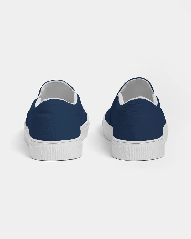 Dark Blue Slip-On Canvas Sneakers | Women's | Dark Pure Blue | C100M50Y0K80