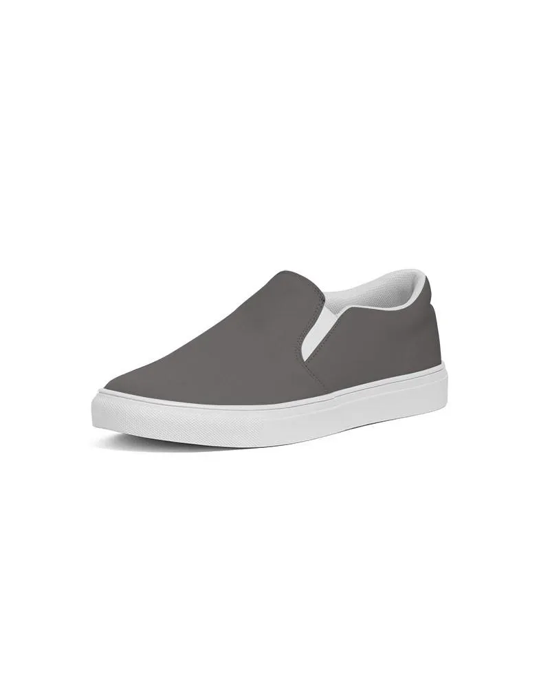 Dark Brown Slip-On Canvas Sneakers | Men's | Dark Pale Brown | C30M30Y30K60