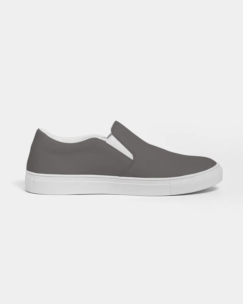 Dark Brown Slip-On Canvas Sneakers | Men's | Dark Pale Brown | C30M30Y30K60