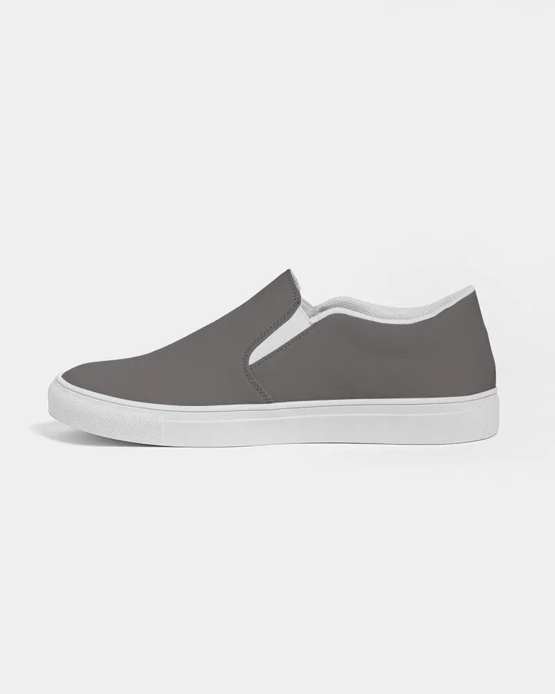 Dark Brown Slip-On Canvas Sneakers | Men's | Dark Pale Brown | C30M30Y30K60