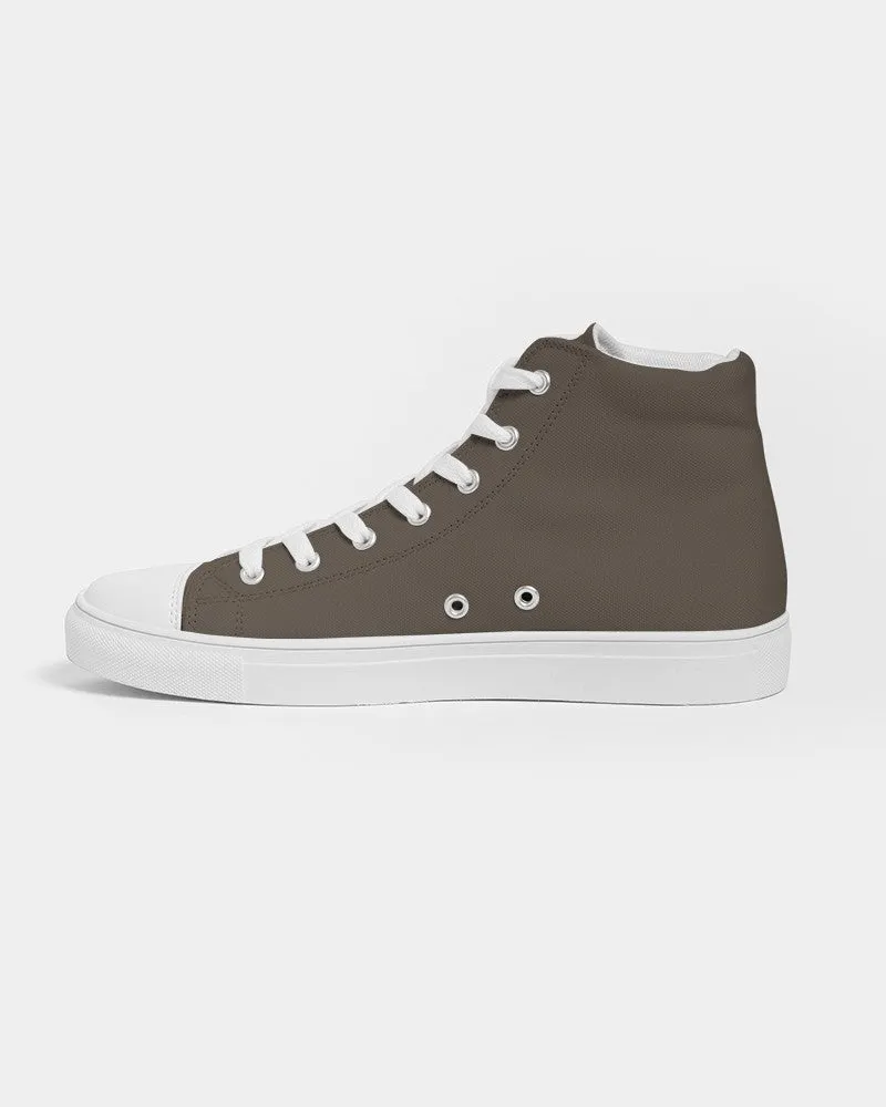 Dark Orange Brown Men's High-top Canvas Sneakers | Men's | Dark Pale Pastel Orange Brown | C0M15Y30K80