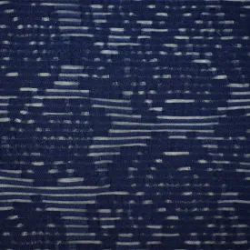 Deep Navy Nylon Spandex Abstract Semi-Sheer Texture 3D Activewear Knit Fabric