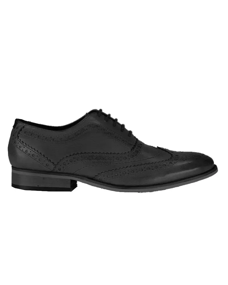 Diego Oxford Leather Brogues - Black