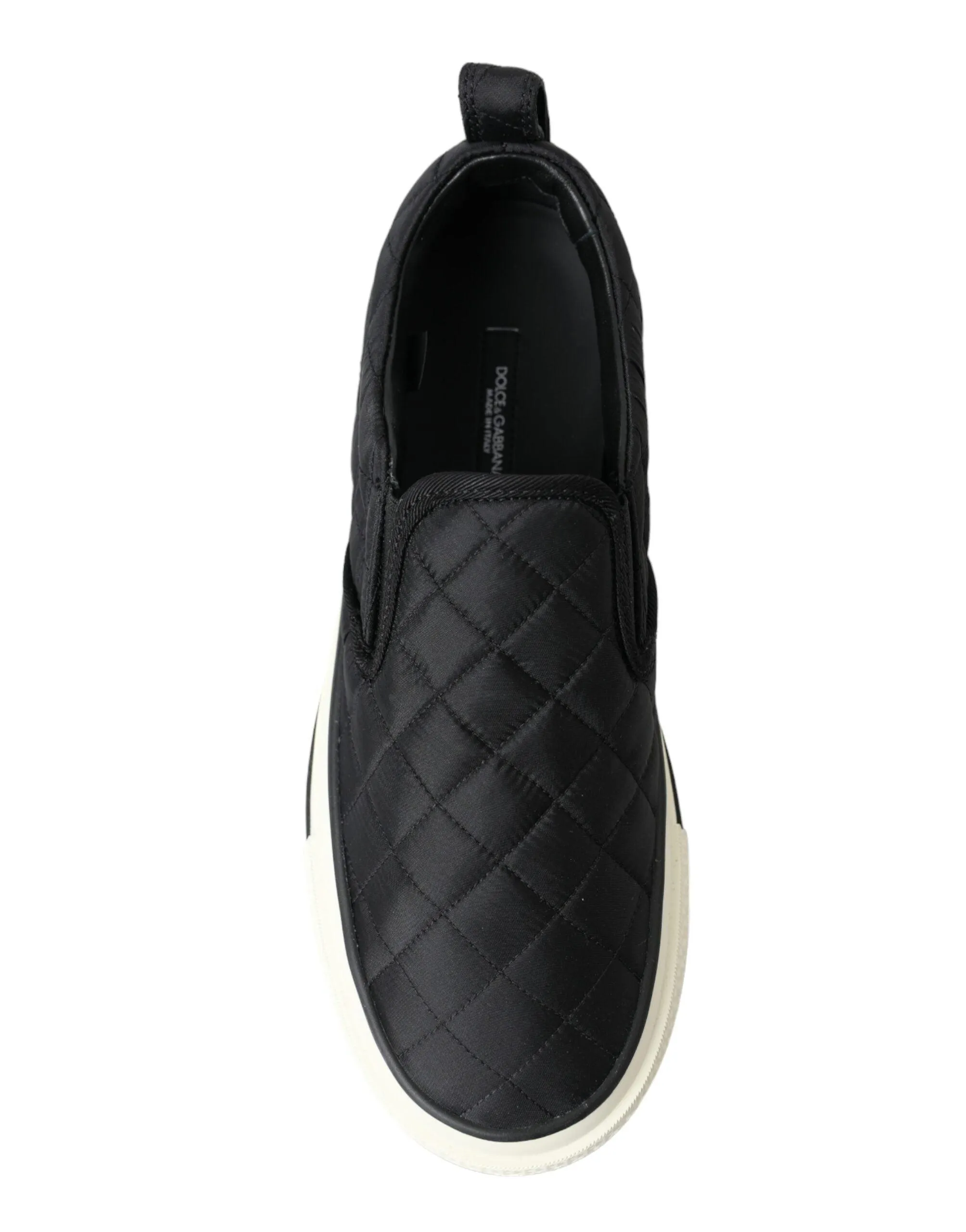 Dolce & Gabbana Black Quilted Slip On Low Top Sneakers Shoes